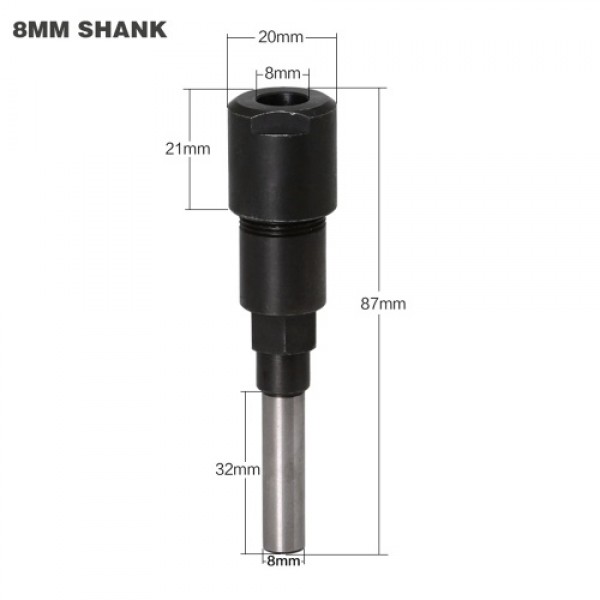 1/4'' Shank Router Bit Extension Rod Collet Engraving Machine Extension Milling Cutter for Wood
