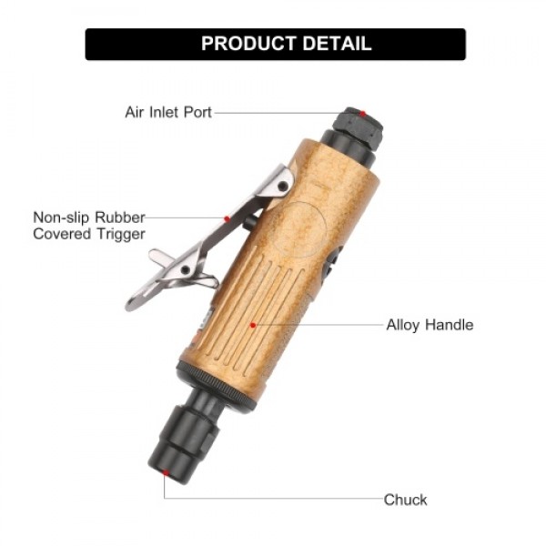Mini Air Straight Die Grinder Set 25000RPM Pneumat...