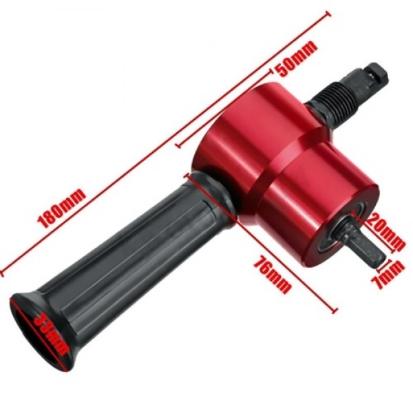 Sheet Metal Nibbler Cutter Double-headed Sheet Cutter Nibbler Drill Attachment for Straight Curve and Circle Cutting