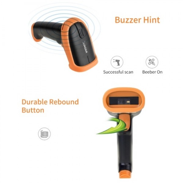 Handheld 1D Barcode Scanner USB Wired Bar Code Reader Manual Trigge Scanning Support Paper Code/Screen Code Compatible with Wind