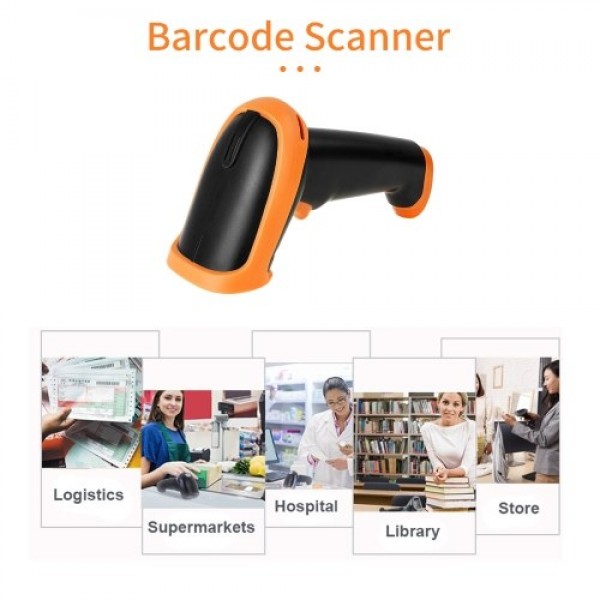 Handheld 1D Barcode Scanner USB Wired Bar Code Reader Manual Trigge Scanning Support Paper Code/Screen Code Compatible with Wind