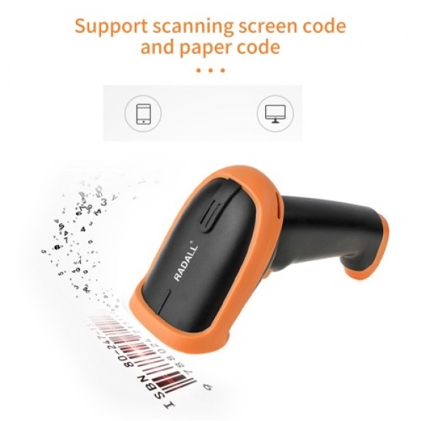 Handheld 1D Barcode Scanner USB Wired Bar Code Reader Manual Trigge Scanning Support Paper Code/Screen Code Compatible with Wind