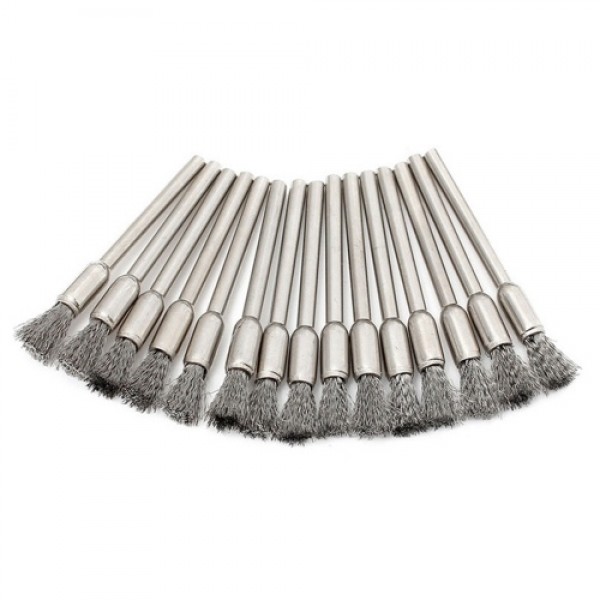 45-Pieces Stainless Steel Wire Brush Wheel Set 1/8'' Shank Wire Brush 10/15/25mm Diameter Brush Wheel for Polishing Grinding