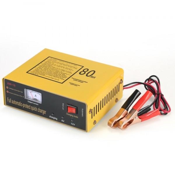 6V/12V 80AH Intelligent Automatic LED Charger Pulse Repair Type Maintainer for Lead Acid Battery and Lithium Battery 120W AC110V