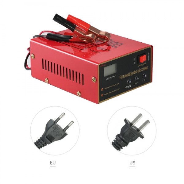 12V/24V Intelligent Automatic LED Charger Pulse Repair Type Maintainer for Lead Acid Battery and Lithium Battery 140W AC110V