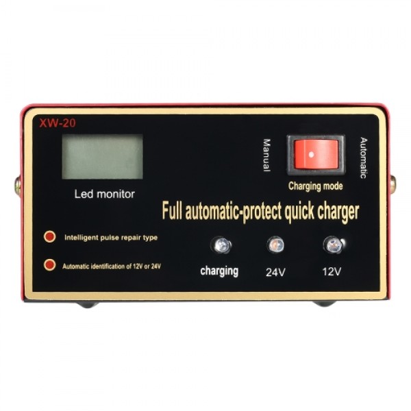 12V/24V Intelligent Automatic LED Charger Pulse Repair Type Maintainer for Lead Acid Battery and Lithium Battery 140W AC110V