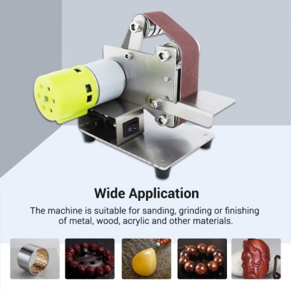 Mini Belt Sander Electric Sanding Polishing Grinding Machine 7 Variable Speed with 10 Sanding Belts for Polishing Wood Acrylic M