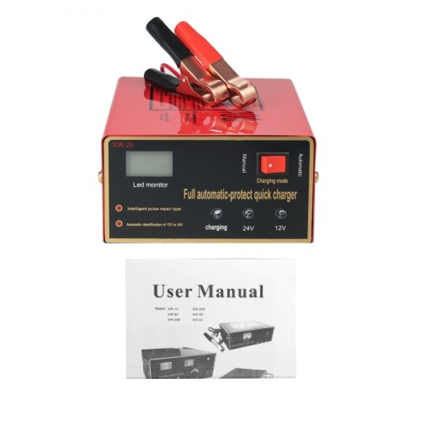 12V/24V Intelligent Automatic LED Charger Pulse Repair Type Maintainer for Lead Acid Battery and Lithium Battery 140W AC110V