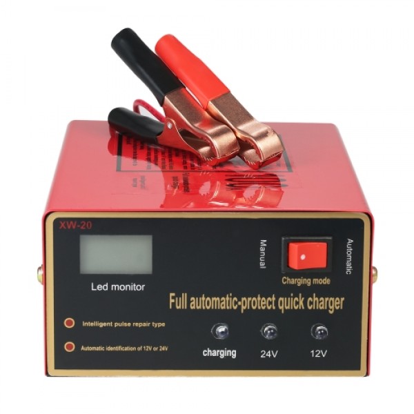 12V/24V Intelligent Automatic LED Charger Pulse Repair Type Maintainer for Lead Acid Battery and Lithium Battery 140W AC110V