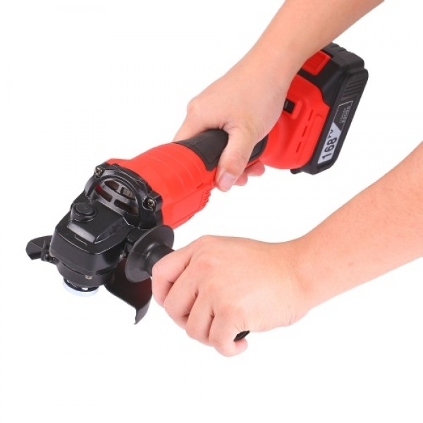 21V Brushless Cordless Angle Grinder 11000RPM Handhel Electric Grinder with 2pcs 20.0Ah Lithium-Ion Battery and Tool Box
