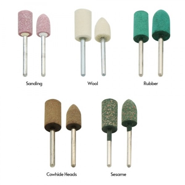 100pcs Electric Polishing Buffing Accessories Grinding Bits Set with 1/8 Shank Wool Sesame Rubber Jade Cowhide Abrasive Rotary T