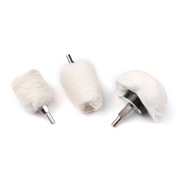 11pcs 6.35 Shank Lint Polishing Wheel Polishing Tool Kit with 3pcs Rouge Compound Buffing Wheel Polishing Pad Tools with Glove f