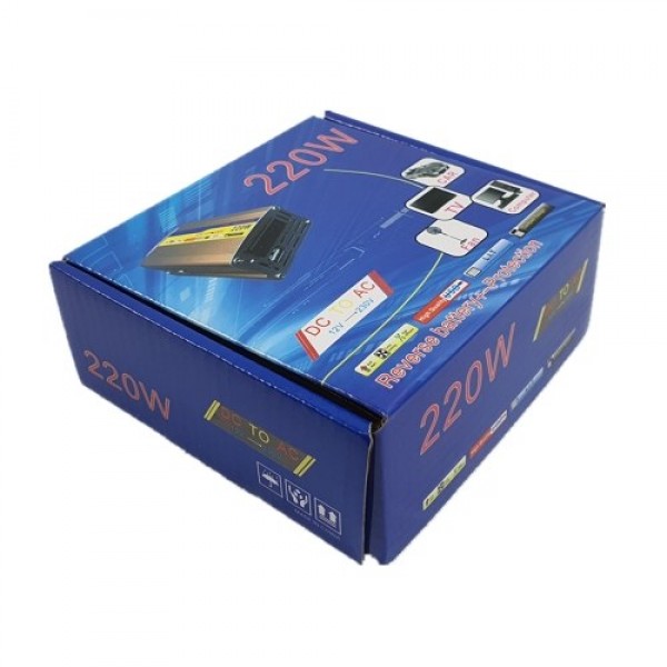 DC12-AC220V 220W Inverter P-ower System with 2 * USB Output for Car Yacht Chargeing Outdoor Acitivities