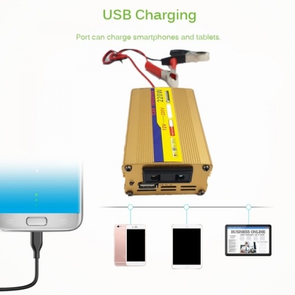 DC12-AC220V 220W Inverter P-ower System with 2 * U...