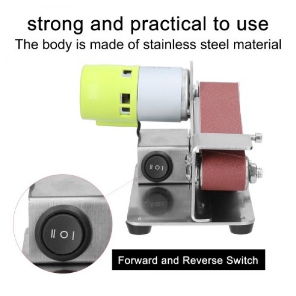 Multifunctional Grinder Mini Electric Belt Sander DIY Polishing Grinding Machine Cutter Edges Sharpener with 10pcs 30mm Sanding 
