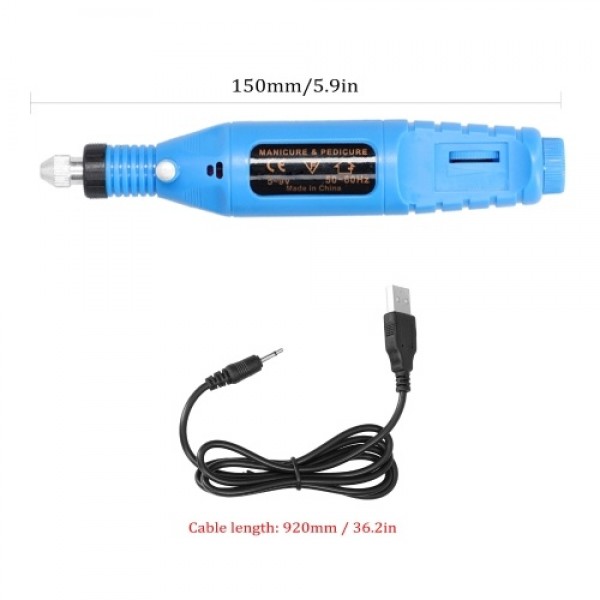 USB Power Supplys Handheld Mini Electric Grinder Nail Gelatum Removing Tool Manicure Machine Speed Adjustable Grinding Rotary To