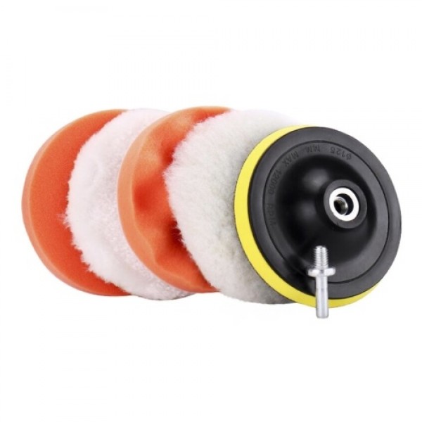 Car Foam Drill Buffing Pad Polishing Pad Kit 6 Pcs 4 Inch Car Buffer Polishing Kits Sponge and Wool Polishing Pads Set