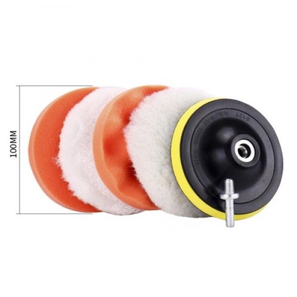 Car Foam Drill Buffing Pad Polishing Pad Kit 6 Pcs 4 Inch Car Buffer Polishing Kits Sponge and Wool Polishing Pads Set