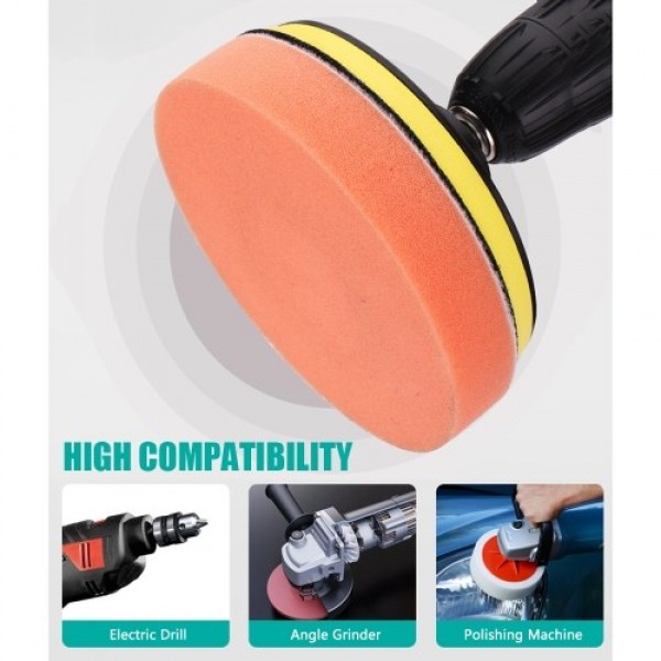 Car Foam Drill Buffing Pad Polishing Pad Kit 6 Pcs 4 Inch Car Buffer Polishing Kits Sponge and Wool Polishing Pads Set