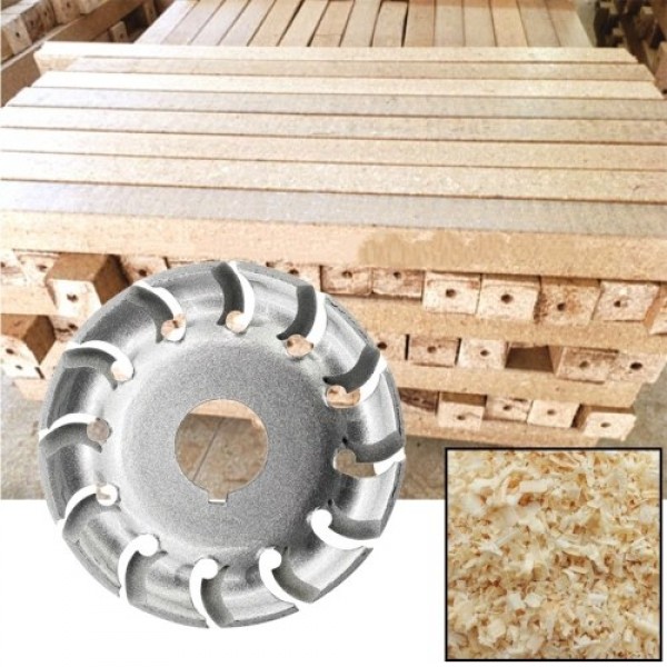 Wood Carving Disc Angle Grinder Wheel Disc 2.56 Inch 12 Teeth Wood Polishing Shaping Wheel Grinding Disc with 5/8 Inch Arbor
