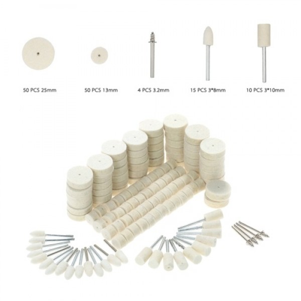 129pcs Abrasive Polishing Wheel Polishing Tools Wool Felt Metal Surface Buffing Accessories Rotary Tool