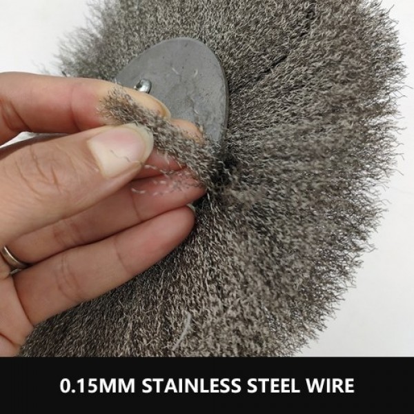 8-Inch Bench Wire Wheel Brush Stainless Steel for Bench Grinder Polishing Deburring Rust &amp; Paint Removal 1pc