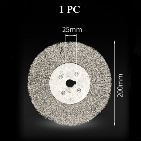 8-Inch Bench Wire Wheel Brush Stainless Steel for Bench Grinder Polishing Deburring Rust &amp; Paint Removal 1pc