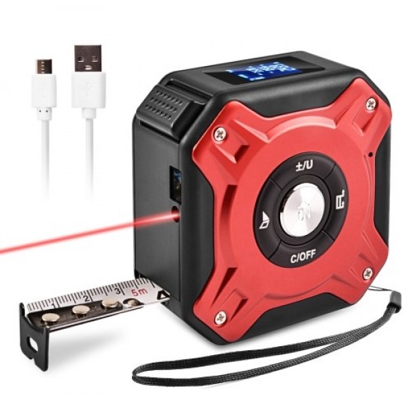 Infrared Electronic Tape Measure, 2-in-1 Handheld ...