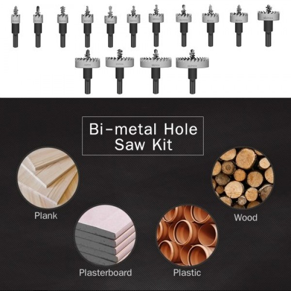 High Speed Steel Hole Saw Heavy-duty Hole Cutter Compatible with 10mm or larger Collet for Stainless Steel Metal Sheet Wood Plas