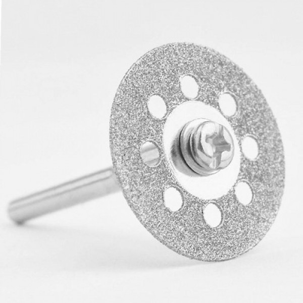 10pcs Diamond Cutting Wheels 22mm Diameter Cut Off Discs with 2pcs 3mm Mandrels Replacement for Dremel Rotary Tools