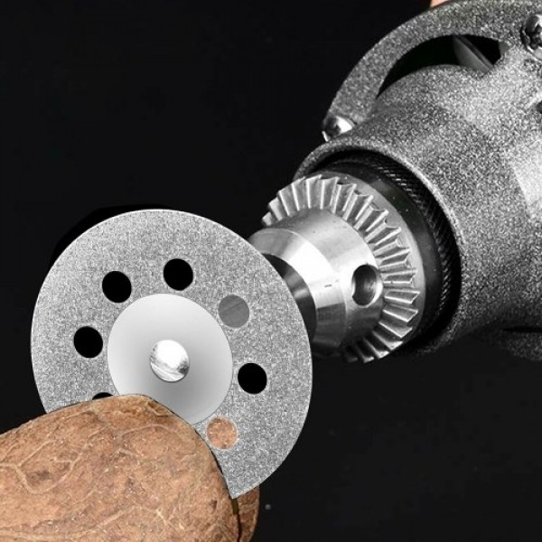 10pcs Diamond Cutting Wheels 22mm Diameter Cut Off Discs with 2pcs 3mm Mandrels Replacement for Dremel Rotary Tools