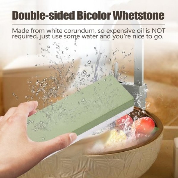 400/1000 3000/8000 Grit Premium Whetstone Cut Sharpening Stone Set Sharpener for All Blade Non Slip Base Cutter Sharpener