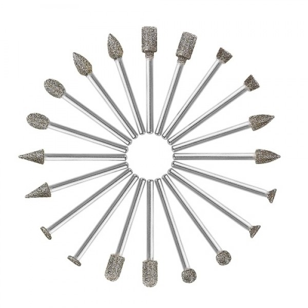 20pcs Diamond Burr Set Rotary Grinding Burrs Drill...