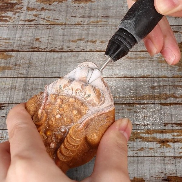 20pcs Diamond Burr Set Rotary Grinding Burrs Drill Bits Set with 1/8 Inch 3mm Shank Stone Carving Accessories Universal Fitment 