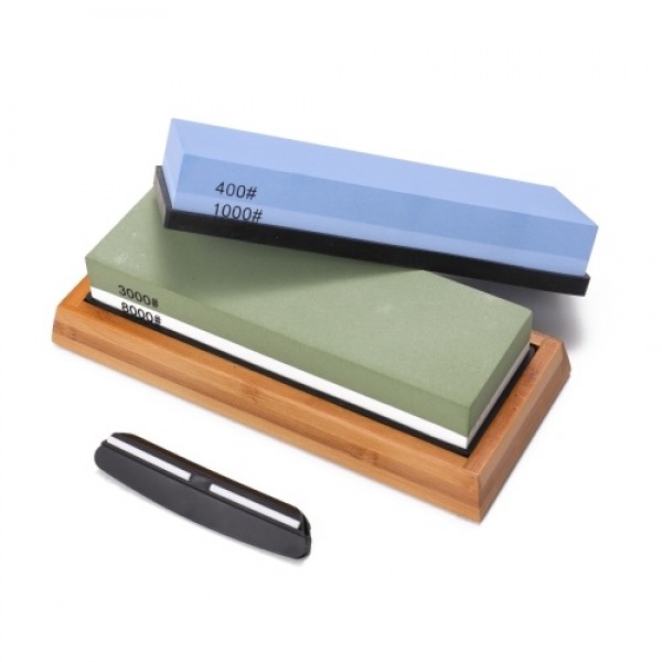 400/1000 3000/8000 Grit Premium Whetstone Cut Sharpening Stone Set Sharpener for All Blade Non Slip Base Cutter Sharpener