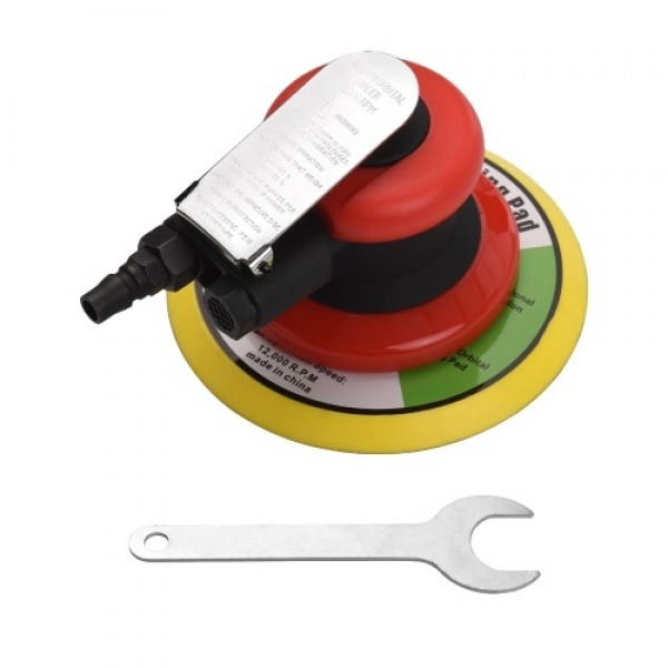 Pneumatic Sander 6 Inch Polishing Sanding Waxing for Car Wall Wood Metal 13500RPM Red