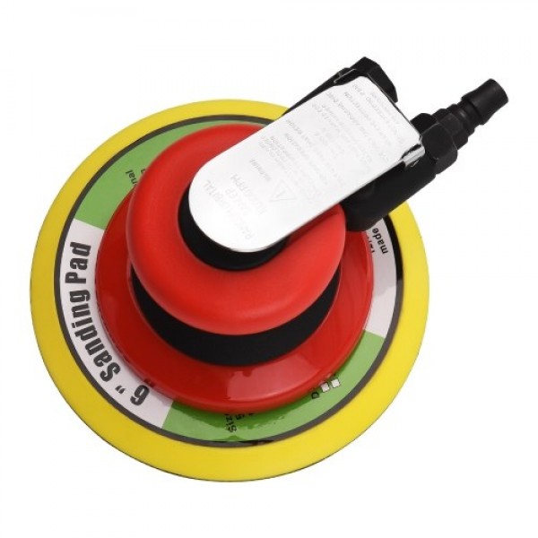 Pneumatic Sander 6 Inch Polishing Sanding Waxing for Car Wall Wood Metal 13500RPM Red