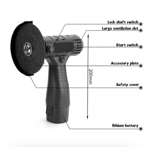 Mini Cordless Angle Grinder Grinding Tools Househo...