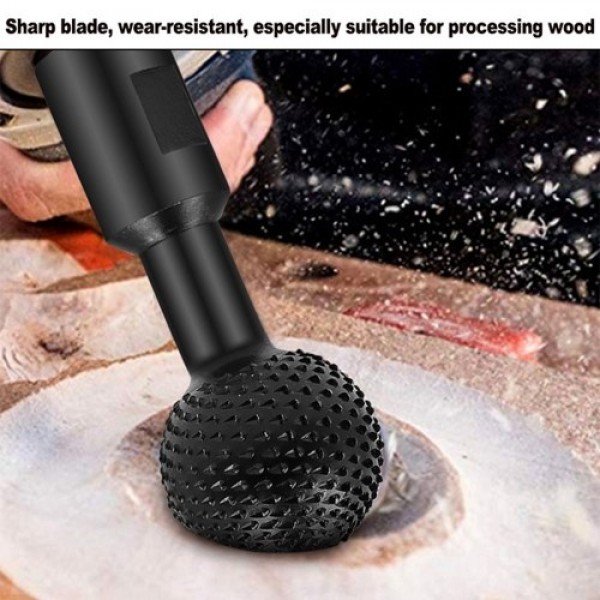 Sphere Rotary Burr Rotary Grinding Head Drilling Bits Woodworking Attachment for 100/ 115/ 125 Angle Grinder for Wood Marking Ca