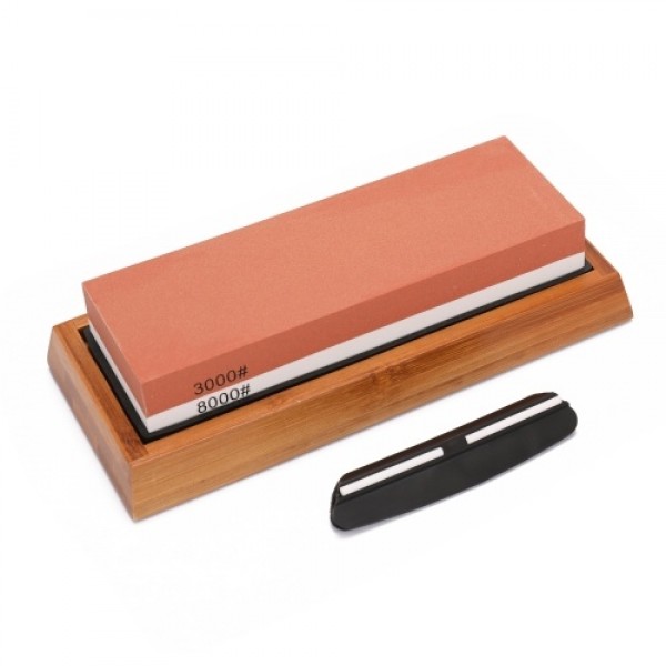 400/1000 3000/8000 Grit Premium Whetstone Cut Sharpening Stone Set Ideal Sharpener for All Blades Non Slip Base Cutter Sharpener