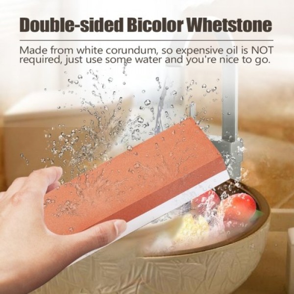 400/1000 3000/8000 Grit Premium Whetstone Cut Sharpening Stone Set Ideal Sharpener for All Blades Non Slip Base Cutter Sharpener