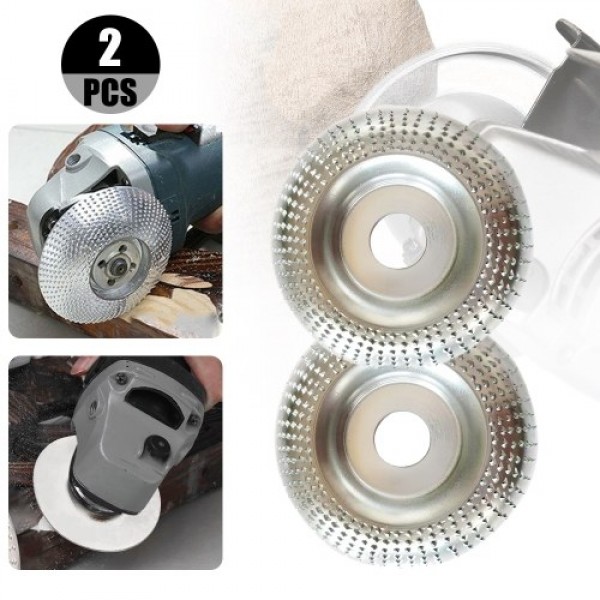 2PCS  Wood Grinding Wheel Rotary Disc Sanding Wood Carving Abrasive Disc - Diameter 74mm Inner Diameter 16mm