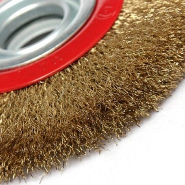 6 Inch Wire Wheel Brush Stainless Steel for Bench Grinder Polishing Deburring Rust &amp; Paint Removal