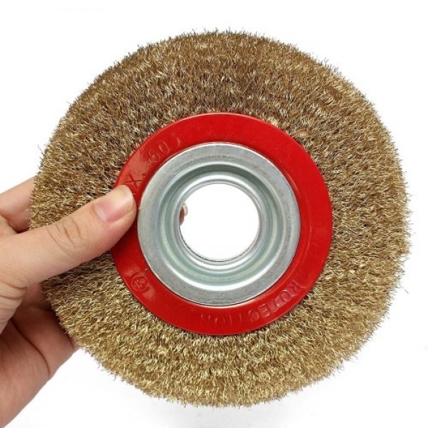 6 Inch Wire Wheel Brush Stainless Steel for Bench Grinder Polishing Deburring Rust &amp; Paint Removal