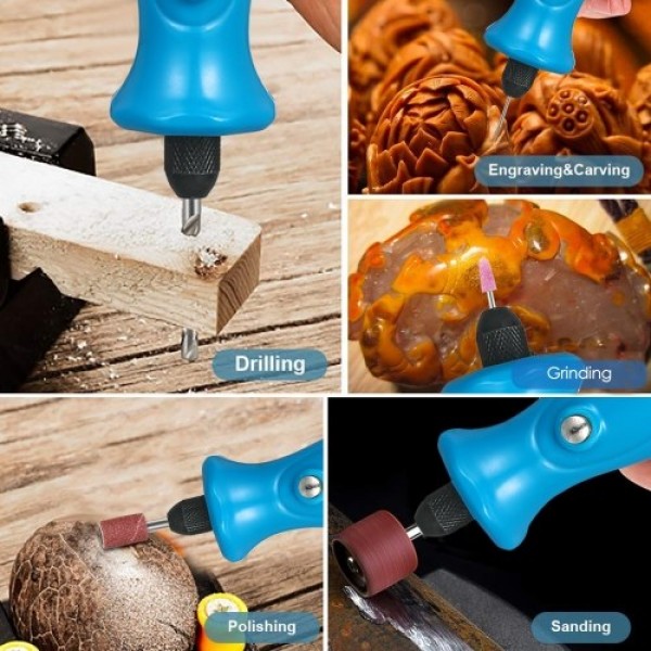 Intelligent Digital Display Electric Grinder Speed Adjustable Digital Display Screen LED Lighting Electric Grinder H-003 Turquoi