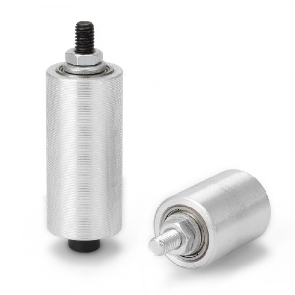 30/50mm(Optional) DIY Double Bearing Sander Aluminum Alloy Conveyor Wheel Driven Wheel Without Ribs with 8mm Shaft Rod+Wrench fo