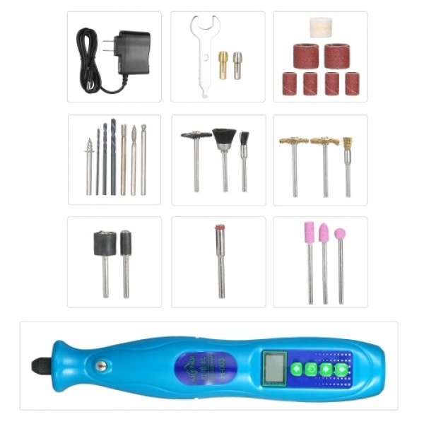 Intelligent Digital Display Electric Grinder Speed Adjustable Digital Display Screen LED Lighting Electric Grinder H-003 Turquoi