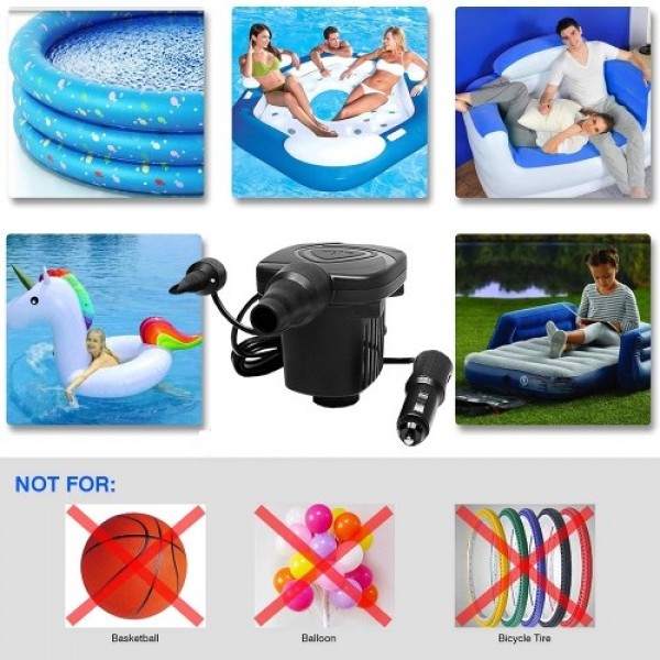 DC 12V Portable Electric Air Pump Air Mattress Boat Car Auto Air Inflatable Pump For Car Camping Inflator 50W