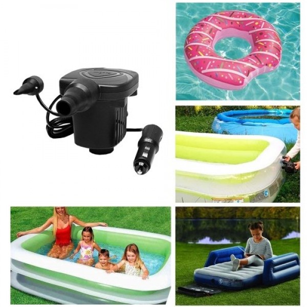 DC 12V Portable Electric Air Pump Air Mattress Boat Car Auto Air Inflatable Pump For Car Camping Inflator 50W