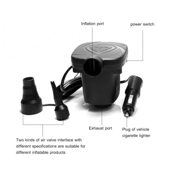 DC 12V Portable Electric Air Pump Air Mattress Boat Car Auto Air Inflatable Pump For Car Camping Inflator 50W